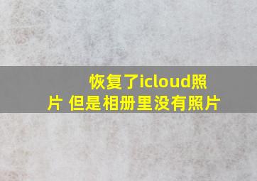 恢复了icloud照片 但是相册里没有照片